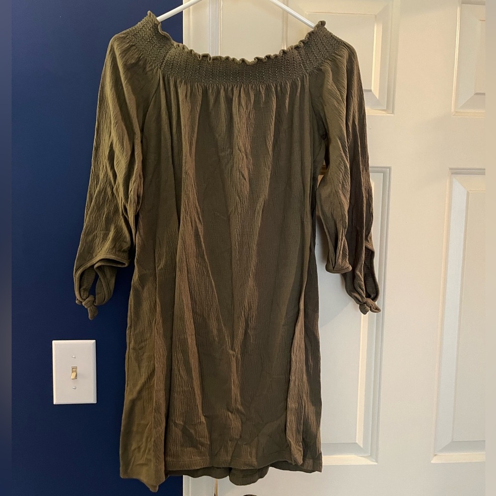 Jessica Simpson Olive Green Smocked Dress